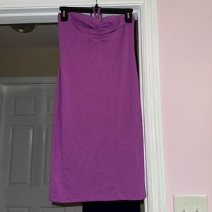 Purple Stretchy Halter Top Dress with Cinched Detailing 💜